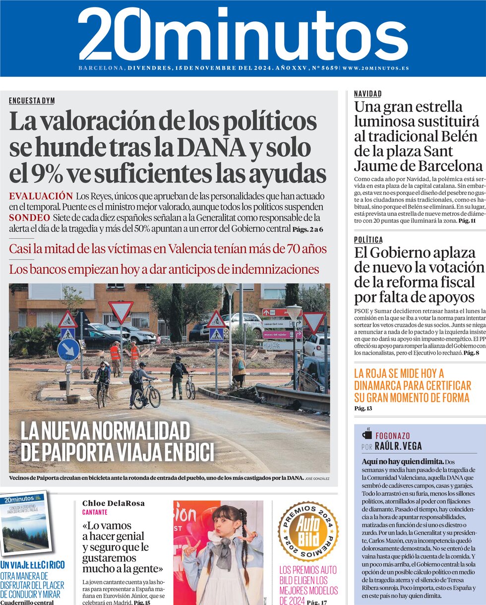 20 minutos (Barcelona) - Front Page - 11/15/2024