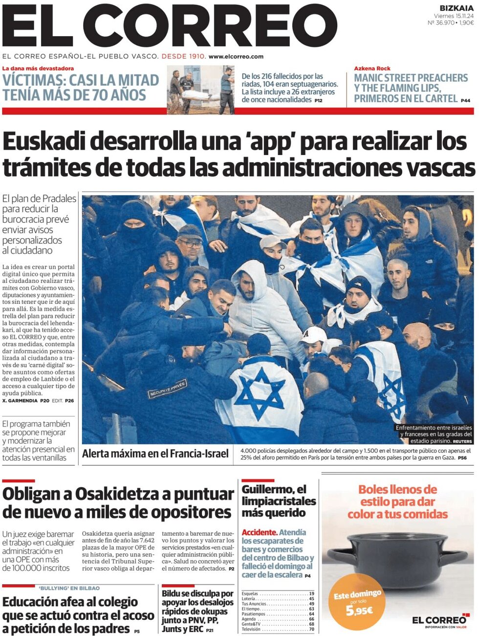 El Correo - Front Page - 11/15/2024