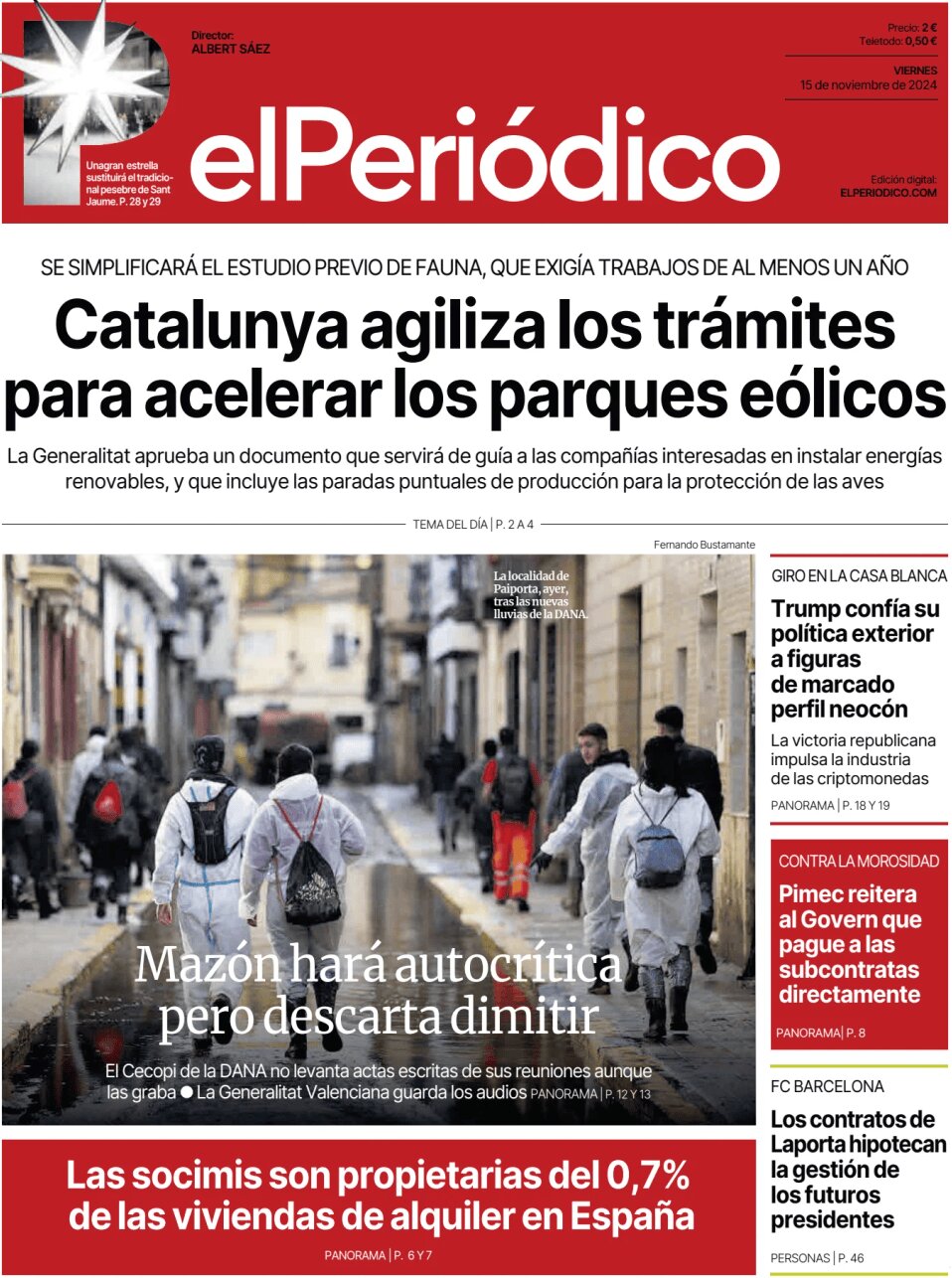 El Periódico de Catalunya - Front Page - 11/15/2024