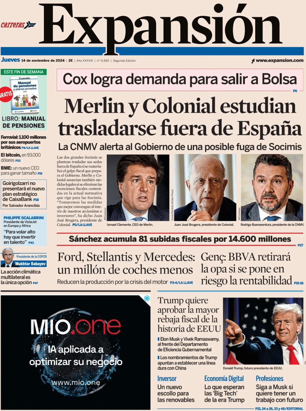 Expansión - Front Page - 11/14/2024