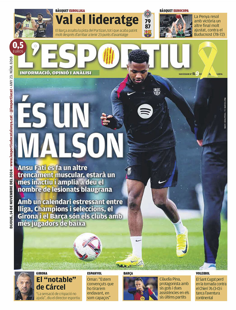 L'Esportiu - Front Page - 11/14/2024