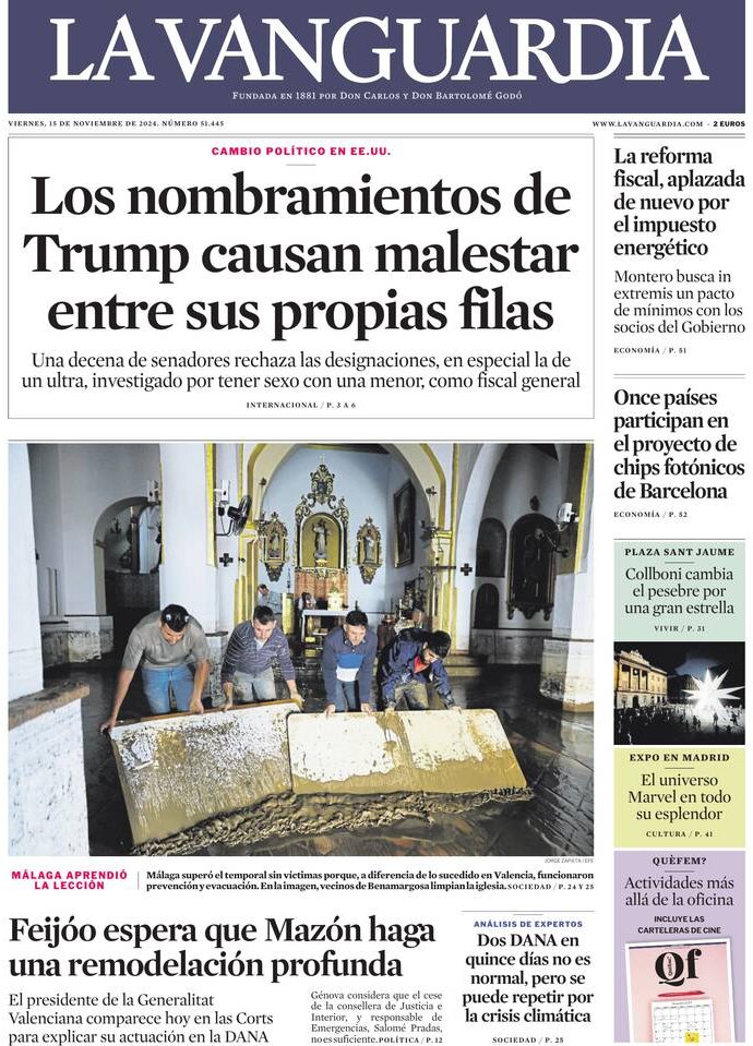 La Vanguardia - Front Page - 11/15/2024