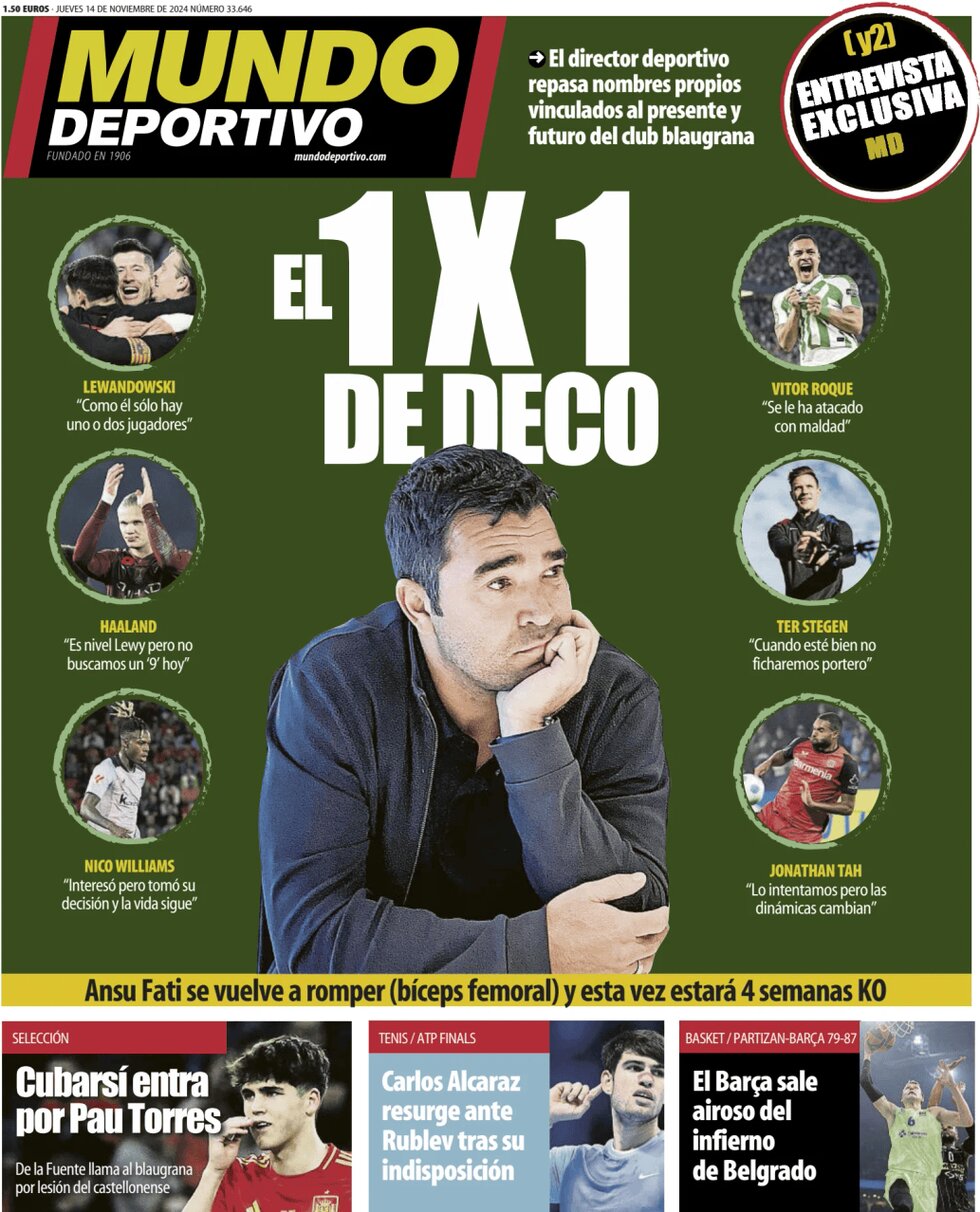 Mundo Deportivo - Front Page - 11/14/2024