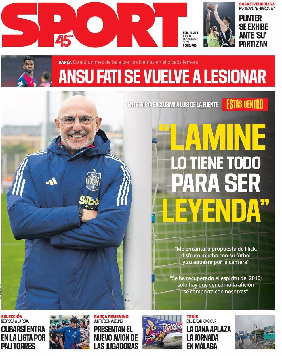 SPORT (Barcelona) - Front Page - 11/14/2024